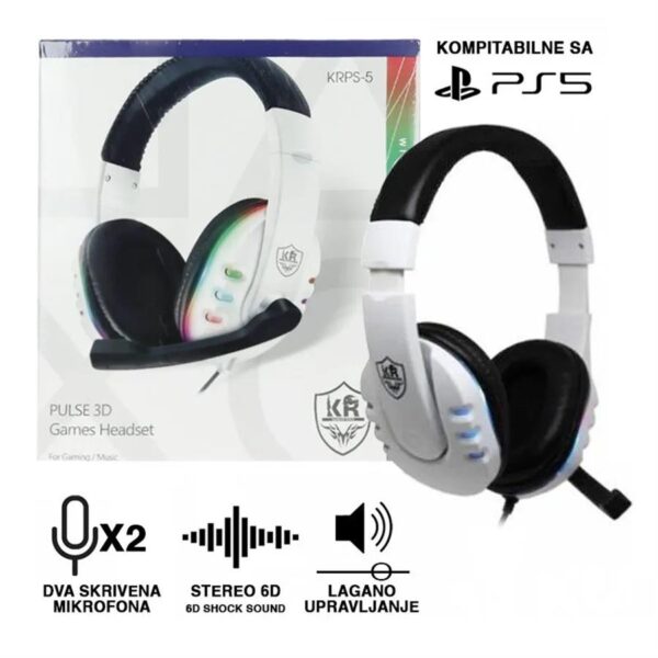 Auricular Gamers Para Playstation 5, 4 y PC, Aux Con Luz Led Krps-5 - Image 3