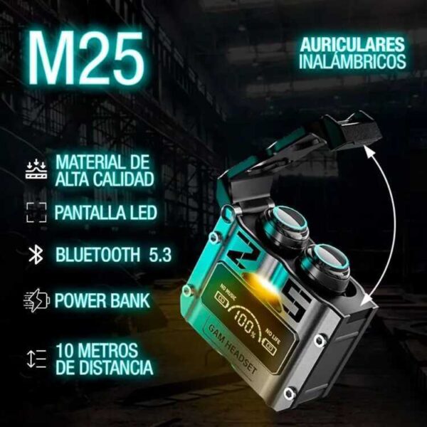 AURICULAR GAMER INALAMBRICOS M25 - Image 3